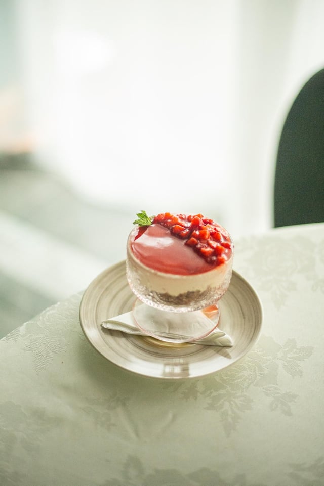 Berry mousse served in a glass