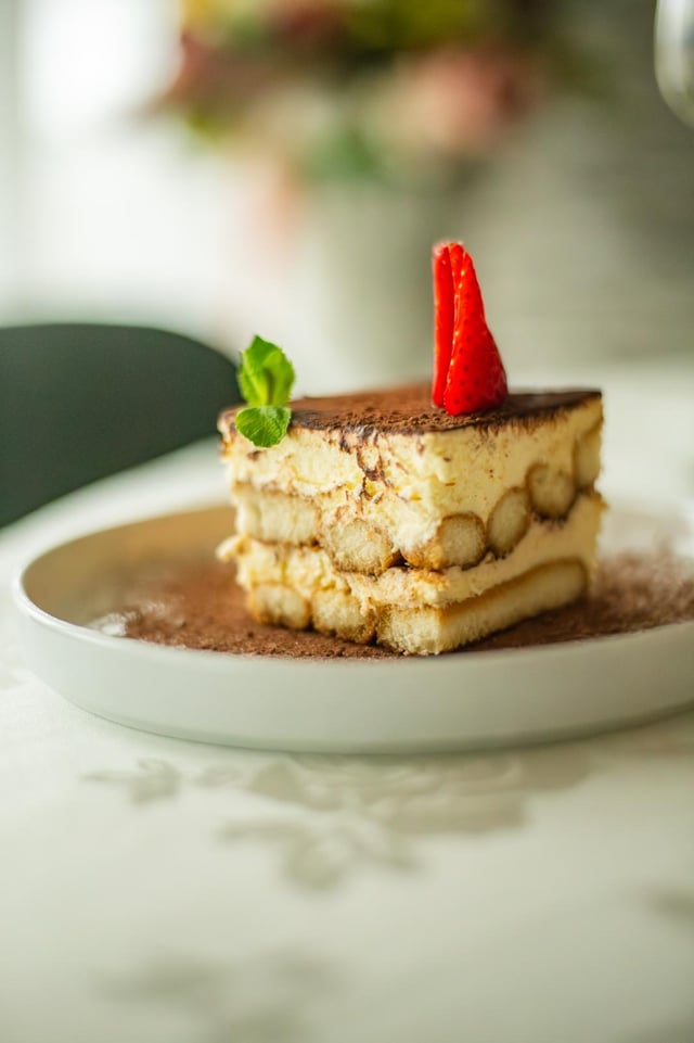 Classic tiramisu slice