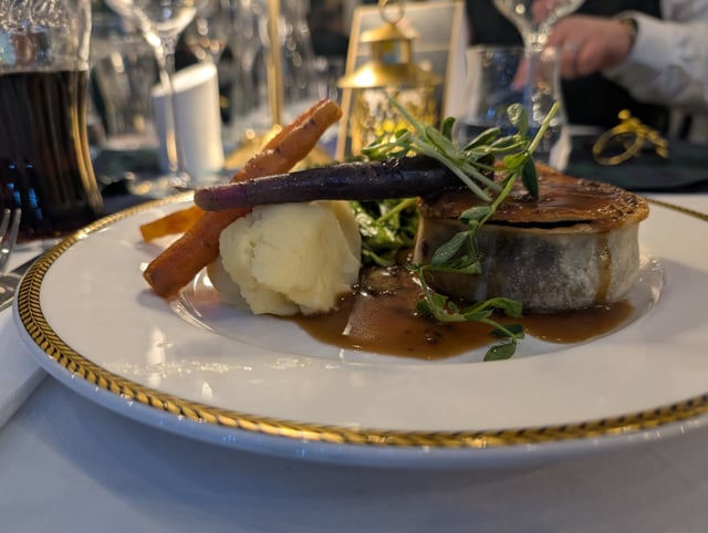 The dining room set for Hogmanay night